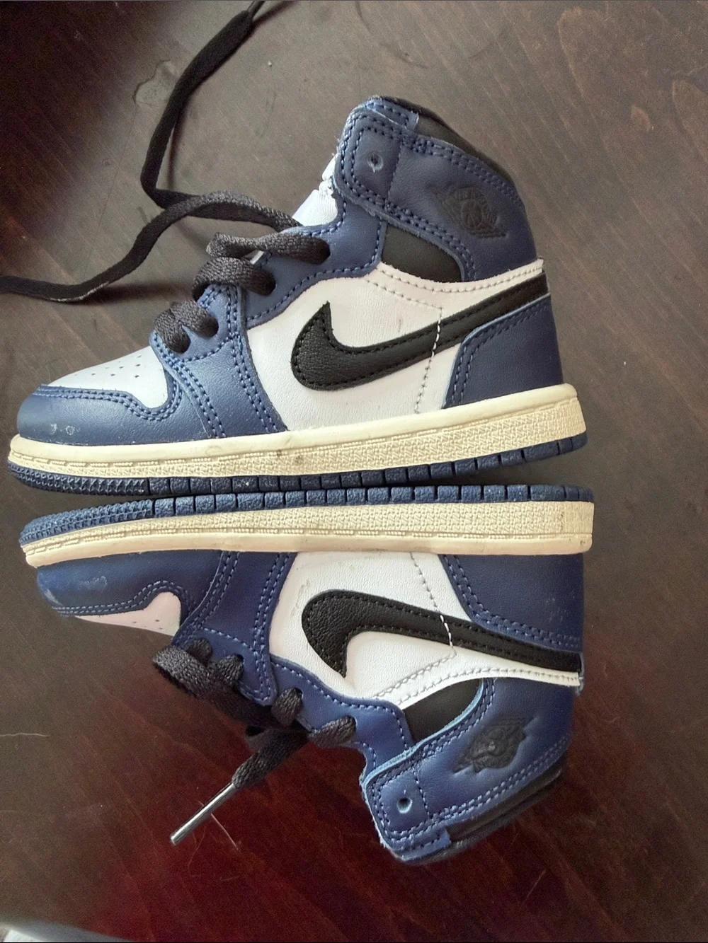 Nike Kids Navy, White & Black High-Top Sneakers